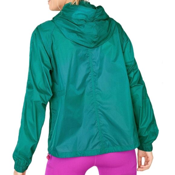Fabletics Natalia Woven Jacket Dark Jade/Fiesta XS - Picture 2 of 12